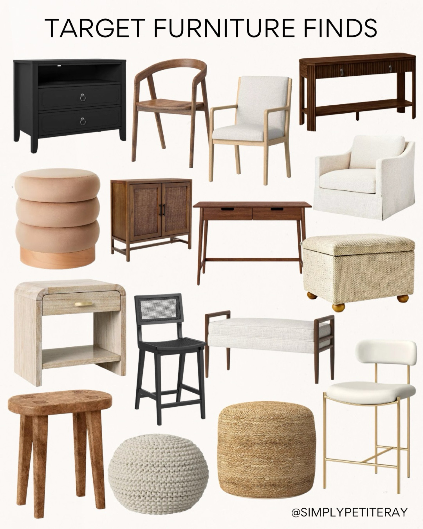 Target has the best furniture finds to elevate your space with timeless, affordable, and stylish pieces! From cozy accent chairs to trendy ottomans, woven textures, and sleek wooden designs, these picks are perfect for refreshing your home. Whether you're looking for modern minimalism, rustic charm, or neutral elegance, Target has it all at budget-friendly prices. Which one is your favorite?  

#TargetStyle #TargetHome #HomeDecorOnABudget #BudgetFriendlyFinds #AffordableFurniture #ModernHome #NeutralHomeDecor #LTKHome #TargetDecor #HomeInspo #CozySpaces #SimplyPetiteRay

#LTKHome