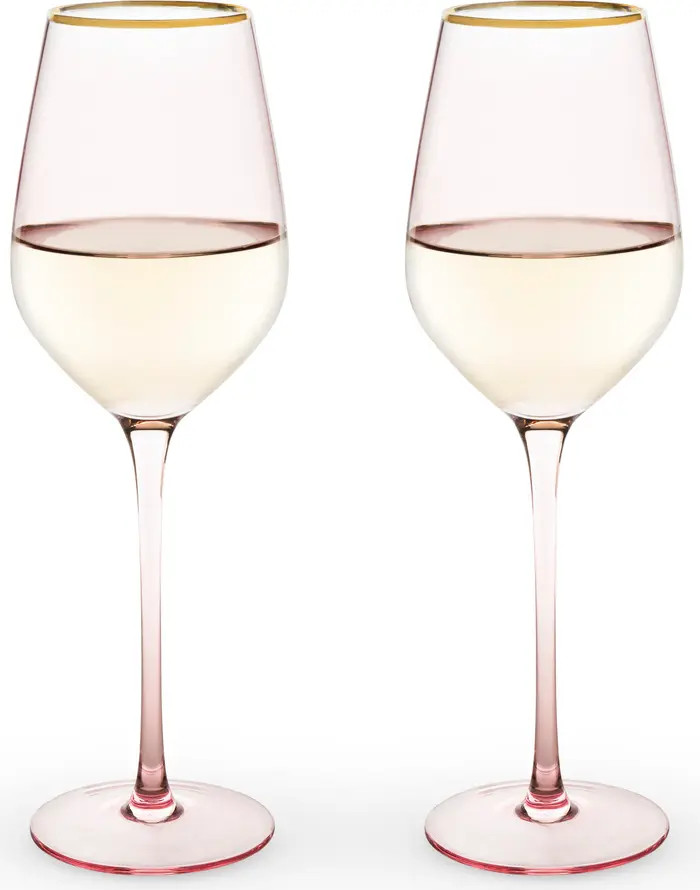 TWINE Rose Crystal White Wine Glasses Set of 2 | Nordstrom | Nordstrom