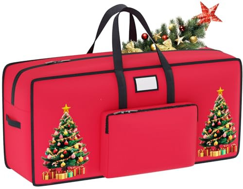 BSHSPX Large Christmas Tree Storage Bag - 9 FT Artificial Xmas Tree Container - 600D Oxford Waterproof Holiday Ornament Box With Handles | Amazon (US)