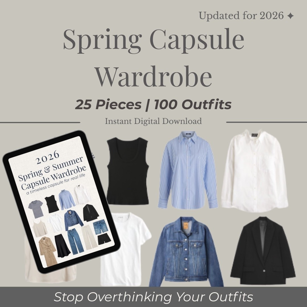 Spring & Summer Capsule Wardrobe 2026 🌿

A realistic capsule wardrobe for busy moms who want to look put together without buying new outfits every week.

This spring and summer capsule is built around:

• Neutral wardrobe staples
• Mix and match basics
• Lightweight layers
• Classic denim
• Everyday elevated essentials

You can create weeks of outfits from a small number of intentional pieces — which means less clutter, less decision fatigue, and more confidence getting dressed.

Perfect for:
• Spring capsule wardrobe 2026
• Summer capsule wardrobe women
• Minimalist capsule wardrobe
• Mom outfit ideas
• Neutral capsule wardrobe
• Everyday classic style
• Casual chic outfits
• Simple wardrobe basics

If you want a closet that works harder than you do, this is it.

#LTKSaleAlert #LTKootd #LTKSeasonal