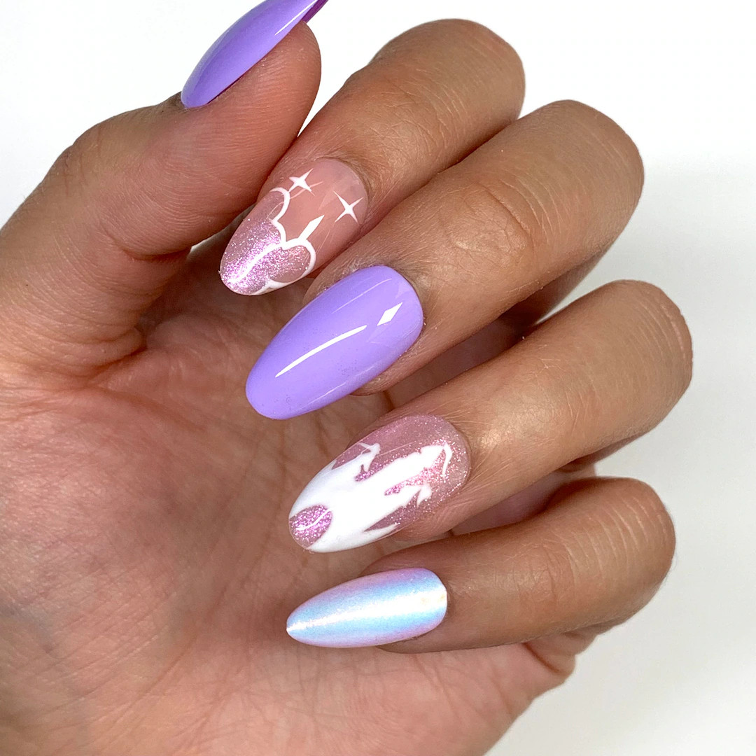 Disney Purple Magic Press on Nails | Disney Nails | Disneyworld | Glue on Nails | Fake Nails | Sh... | Etsy (US)