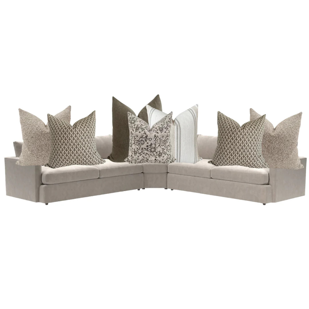 Sectional Sofa Pillow Combo 'Olive Harmony' | Hackner Home (US)