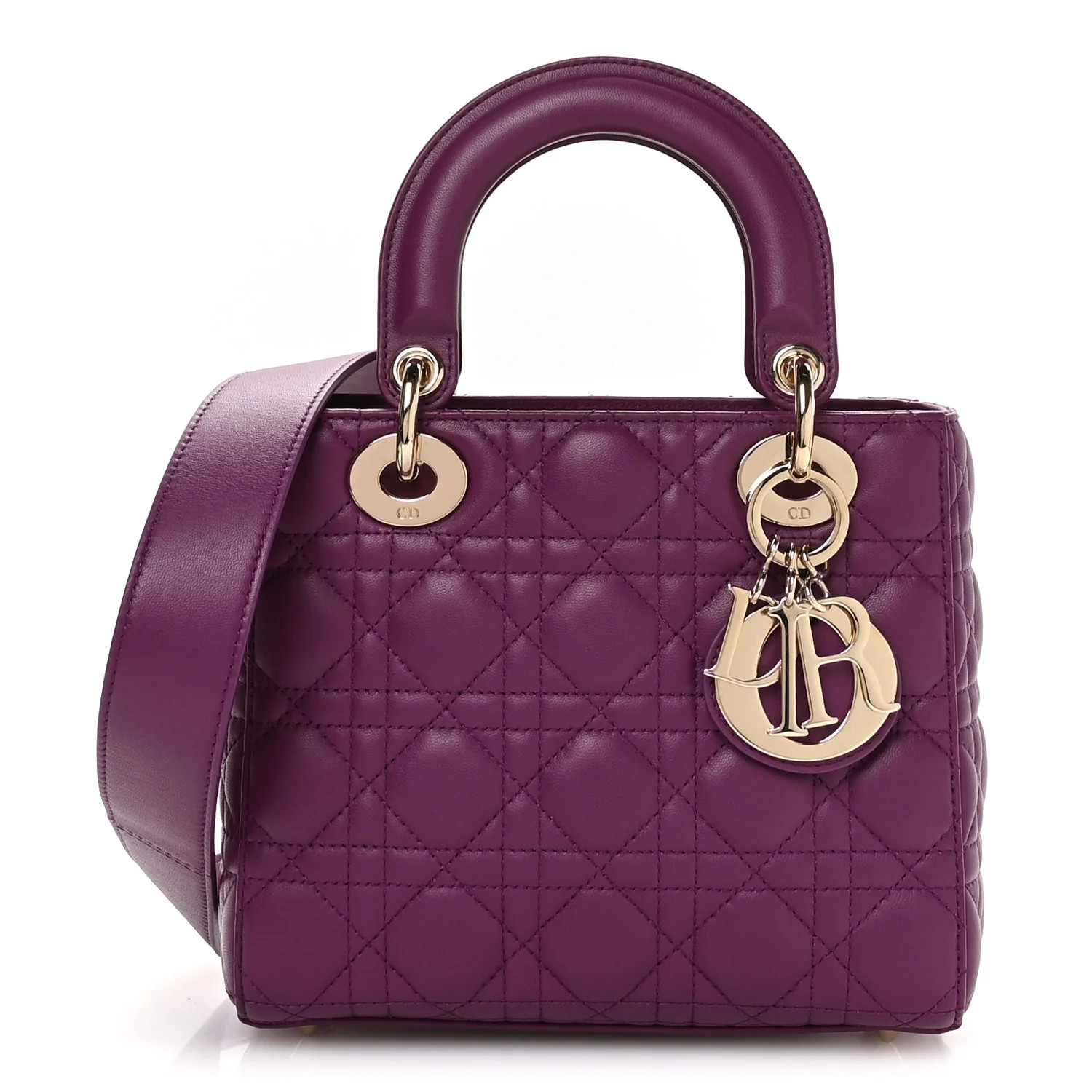Christian Dior Lambskin Cannage Small My ABCDior Lady Dior Purple 1795077 | FASHIONPHILE (US)