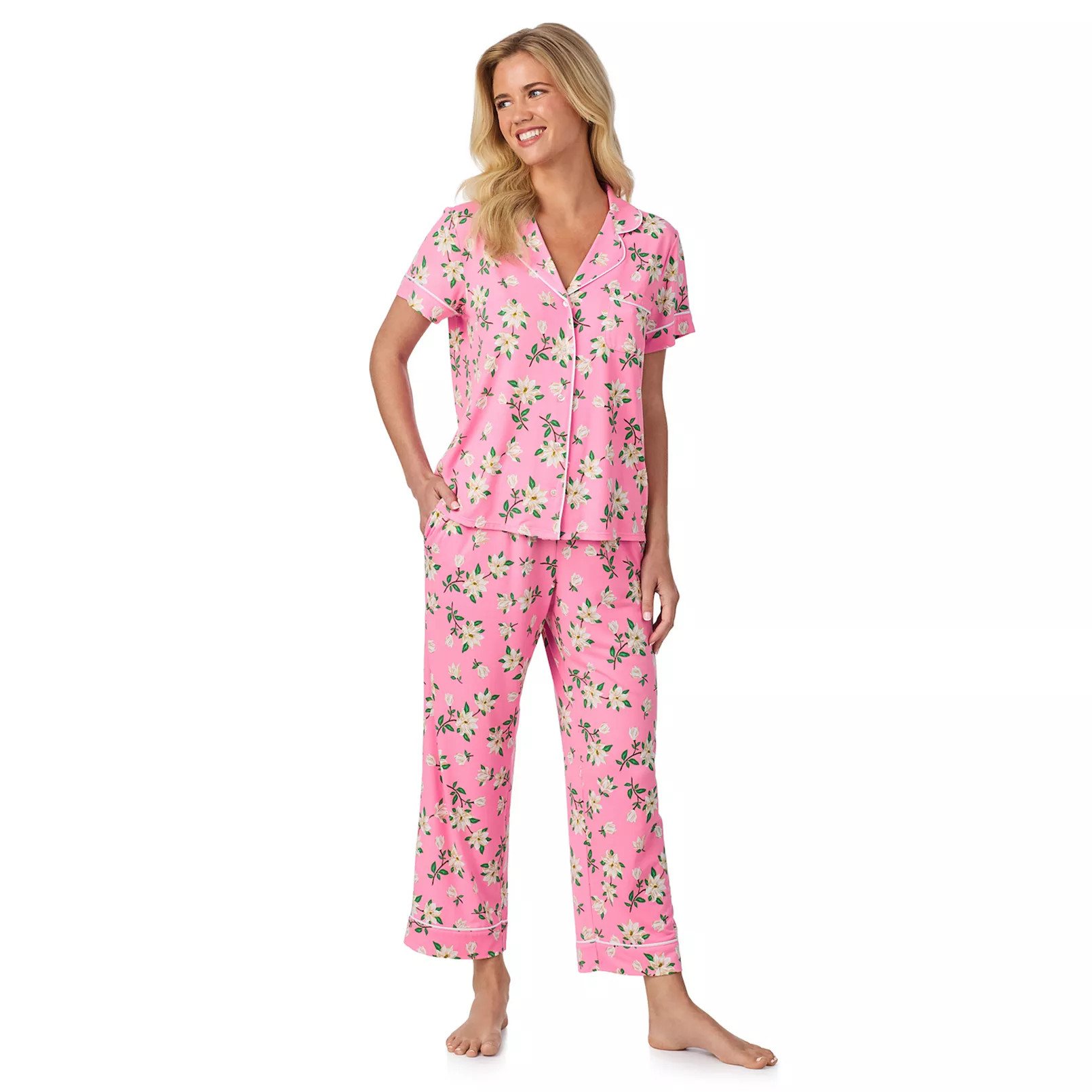 Women's Draper James Cozy Short Sleeve Notch Pajama Top & Pajama Bottoms Set | Kohl's