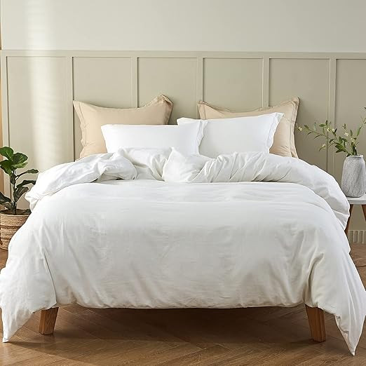 Simple&Opulence French Linen Duvet Cover Set- King Size(104"x 92")- 3 Pieces (1 Comforter Cover,2... | Amazon (US)