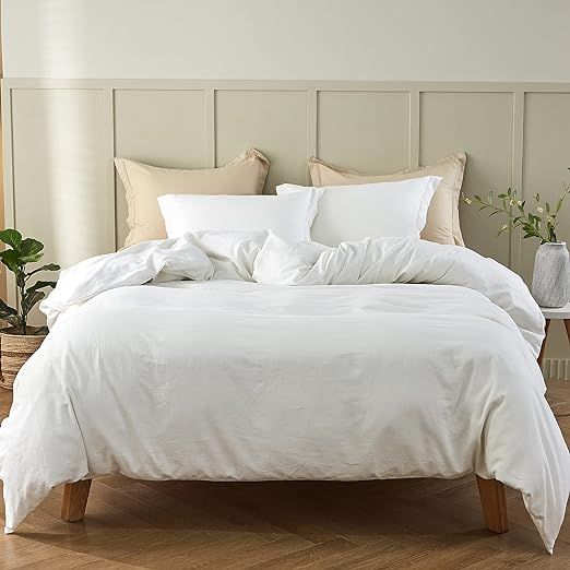 Simple&Opulence French Linen Duvet Cover Set- King Size(104"x 92")- 3 Pieces (1 Comforter Cover,2... | Amazon (US)