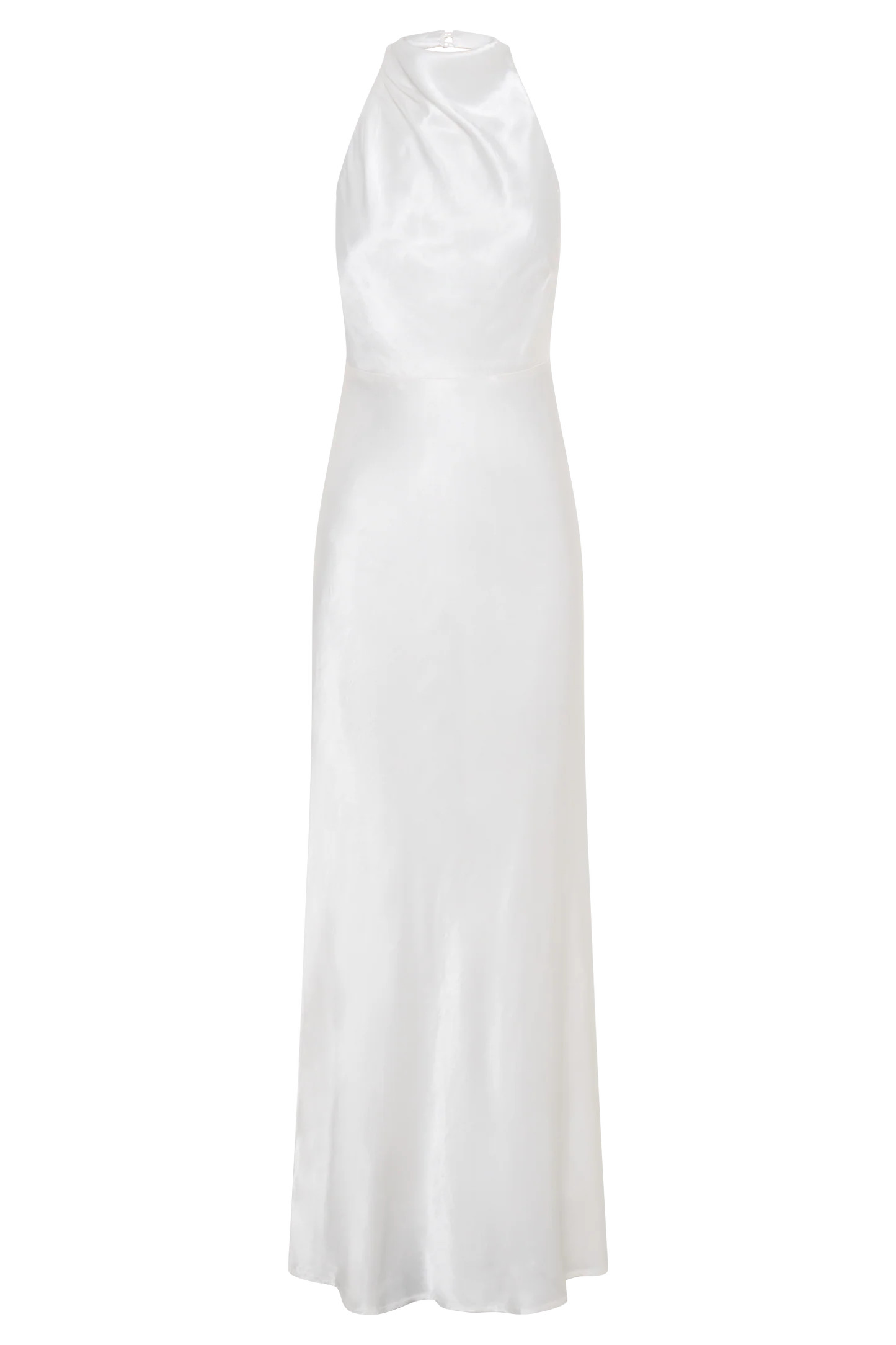 Esther Iridescent Satin Cowl Maxi Dress - Ivory | MESHKI US