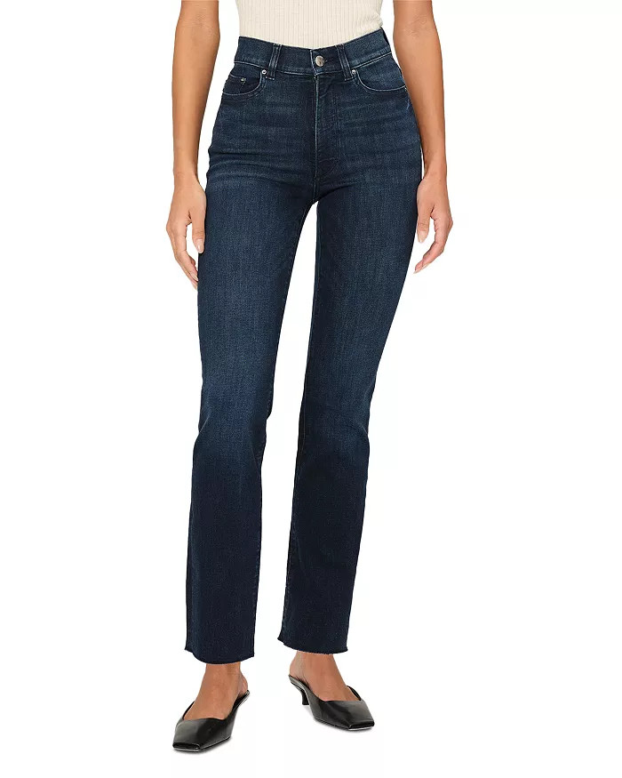 Halle Straight Leg High Rise Jeans in Mediterran | Bloomingdale's (US)