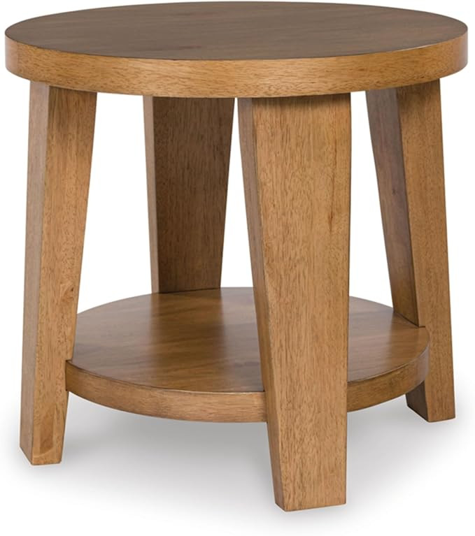 Signature Design by Ashley Kristiland Classic End Table with Lower Shelf, Light Brown | Amazon (US)