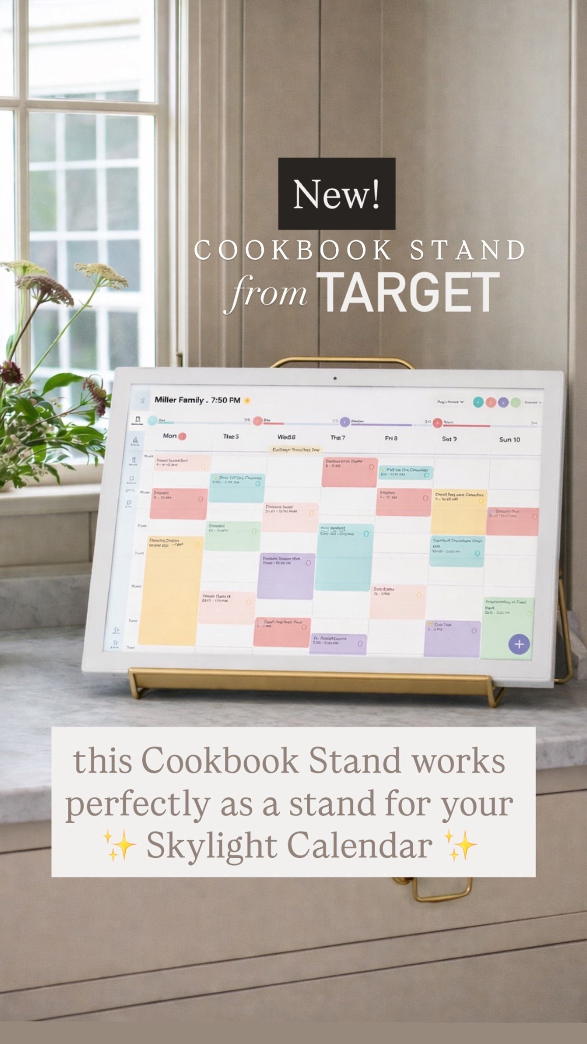 Target new arrival that’s way more versatile than expected 👀✨
This gold cookbook stand from Target works perfectly as a stand for the Skylight digital family calendar—stylish, sturdy, and such a smart space-saving hack. Ideal for kitchens, command centers, or countertops where you want function and decor.

✔️ modern brass finish
✔️ fits large digital calendars & tablets
✔️ budget-friendly Target find
✔️ looks designer, works hard

Linked for easy shopping 👇
#TargetFinds #LTKHome #LTKFinds #KitchenOrganization #FamilyCommandCenter #SkylightCalendar #HomeOrganization #CountertopDecor #TargetHome #AmazonHomeFinds #DigitalCalendar #KitchenDecorIdeas

#LTKmomlife #LTKSaleAlert #LTKHome