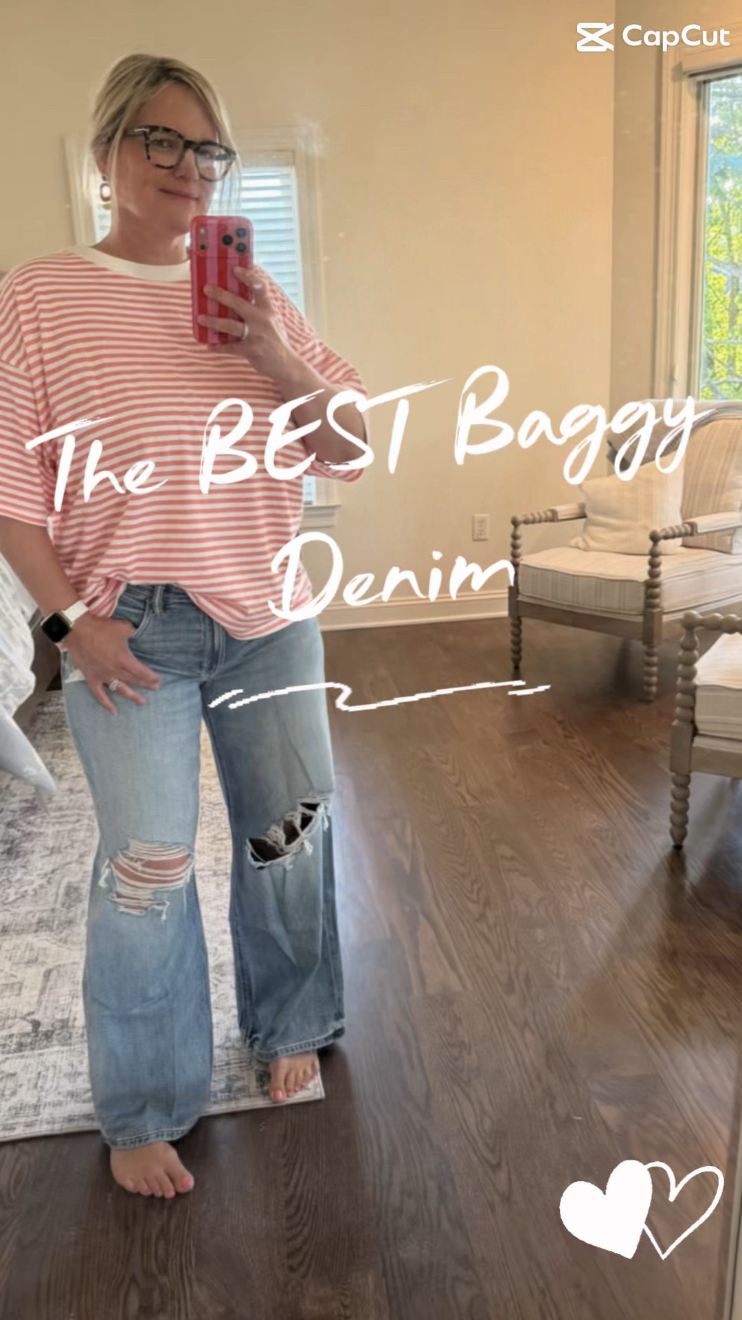 Okayyy American Eagle… I see you. I haven’t worn their jeans since high school and I forgot how good they are. These are under $50 and coming from a premium denim junkie, I’m impressed.

I’m usually a low-rise girl all the way — high-rise just isn’t flattering on me. I don’t normally go for holes this big either, but these were too cute to pass up.

Jeans are a size 8 and the Free People tee is a small. I have this tee in so many colors.

#LTKOver40 #LTKSaleAlert #LTKCon