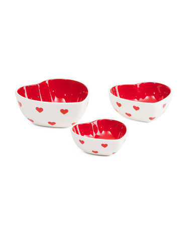 Set Of 3 Heart Bowls | TJ Maxx