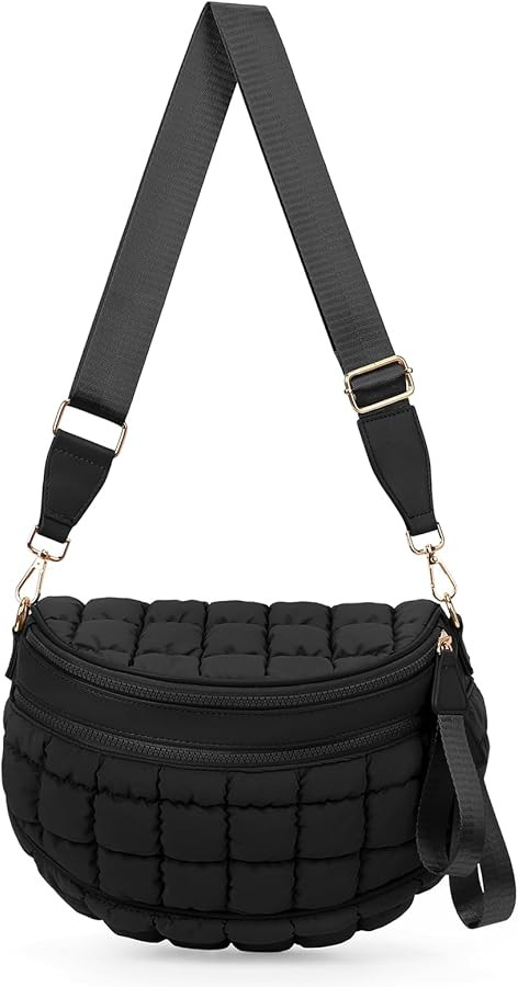 Quilted Crossbody Bags for Women Puffer Bum Bag Fanny Pack Sling Purse Puffy Chest Bum Bag Nylon ... | Amazon (US)