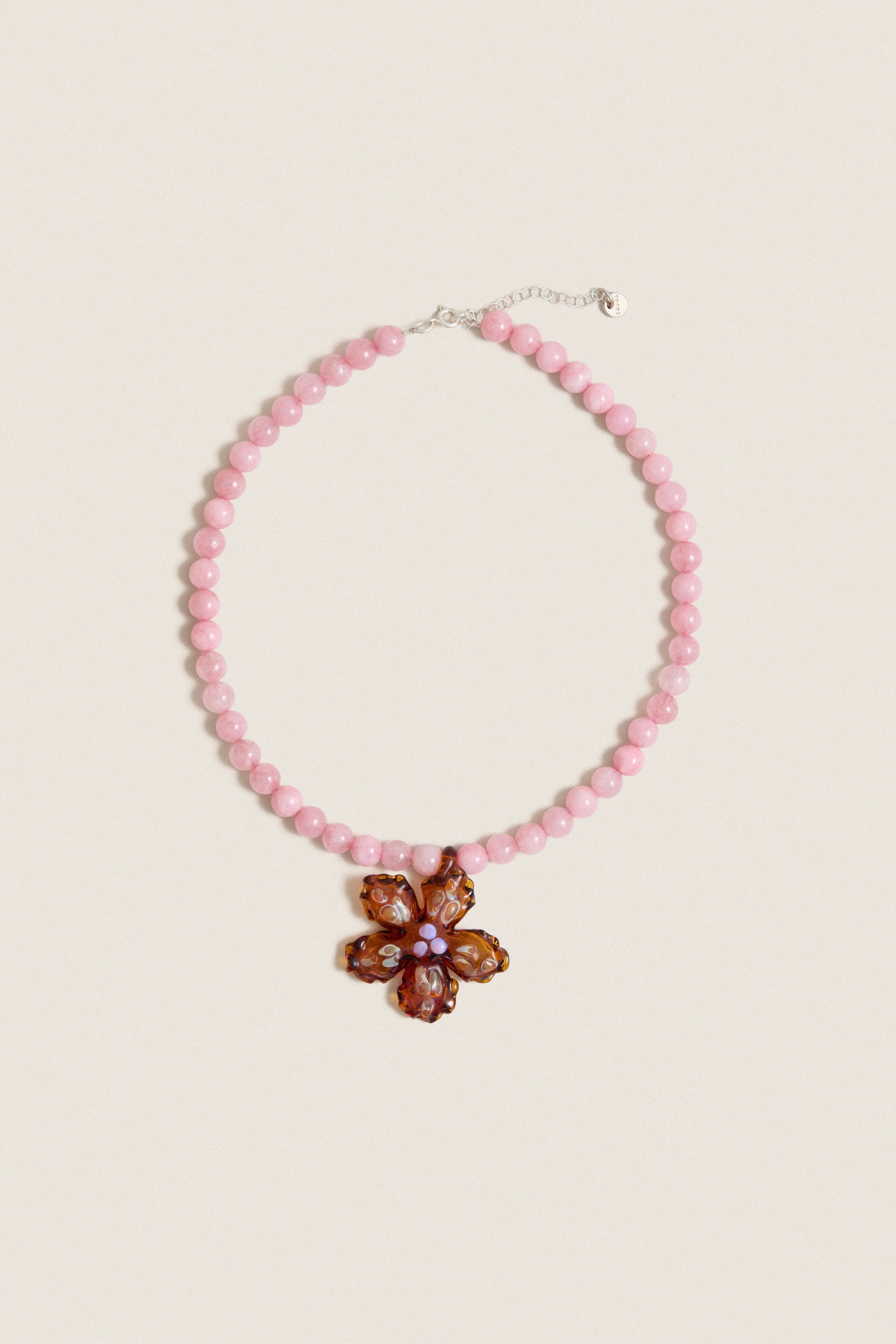 Pink and Amber Glass Betta Pendant Necklace | Tuckernuck (US)