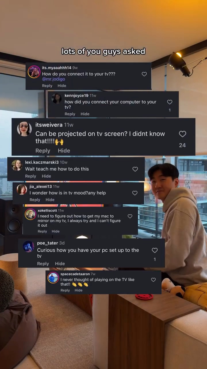 the secret to playing PC games on my TV 👾

i get a bunch of questions about how i get my PC onto my TV and this is how i do it! honestly its perfect for cozy games or watching anime when i don’t feel like sitting on my desk 🙂‍↕️ it works for my phone and projector too!

comment “hdmi” and i will send you a link to it! 

#hometech #gaming #anime #cozyhome #tvsetup