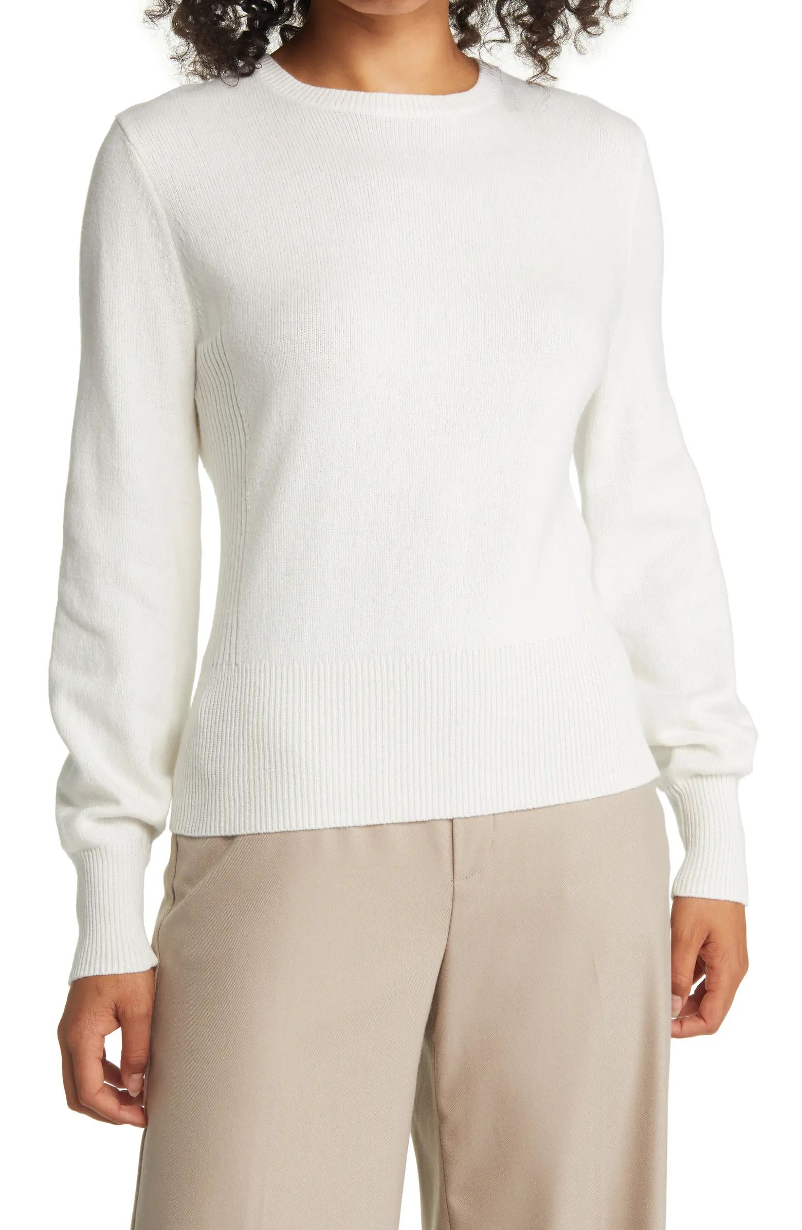 Nordstrom Puff Sleeve Cotton & Wool Sweater | Nordstrom | Nordstrom