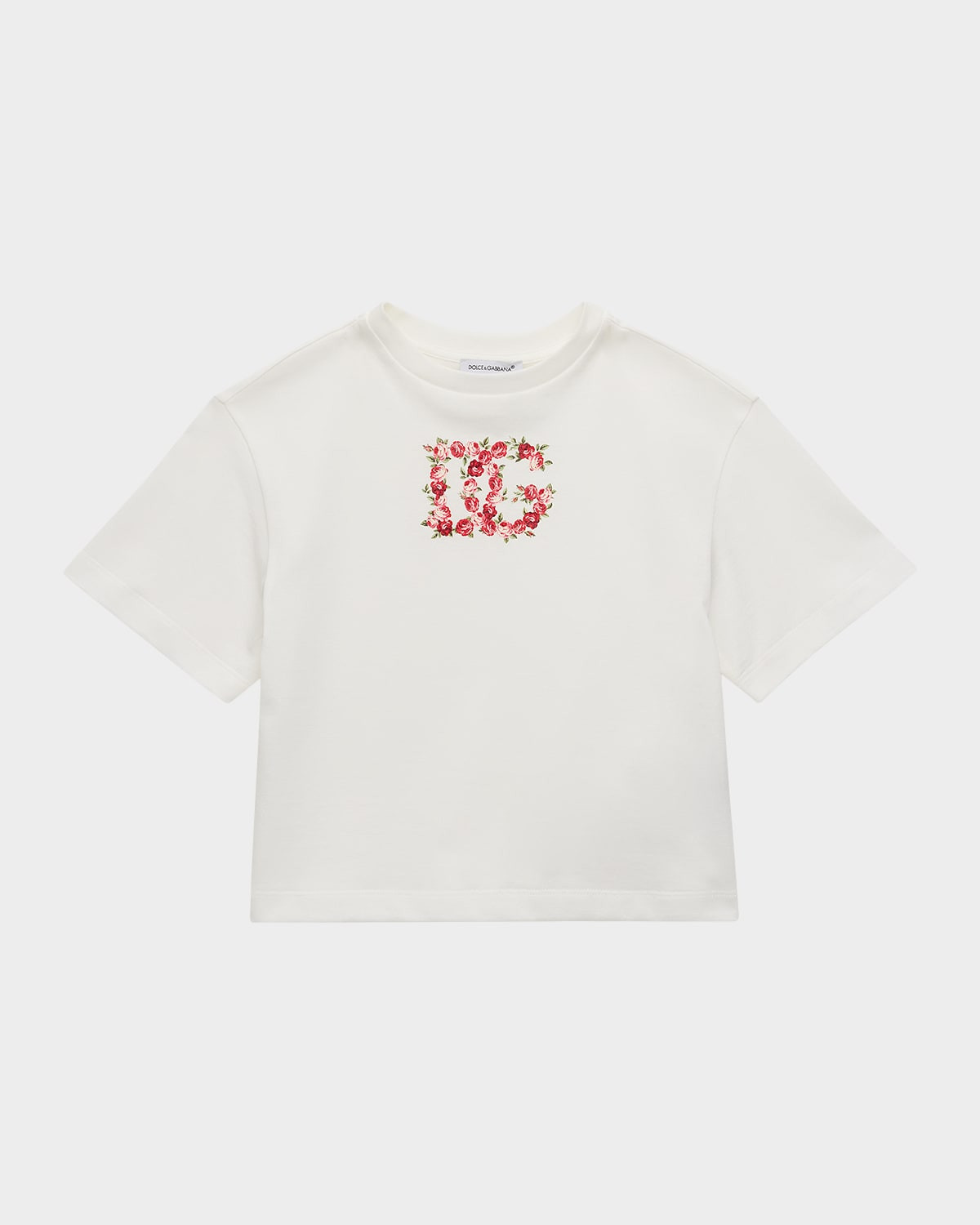 Girl & apos;s Floral DG Logo Jersey T-Shirt, Size 8-12 | Neiman Marcus