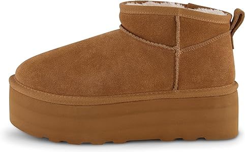 CUSHIONAIRE Women's Hippy Genuine Suede pull on platform boot +Memory Foam | Amazon (US)