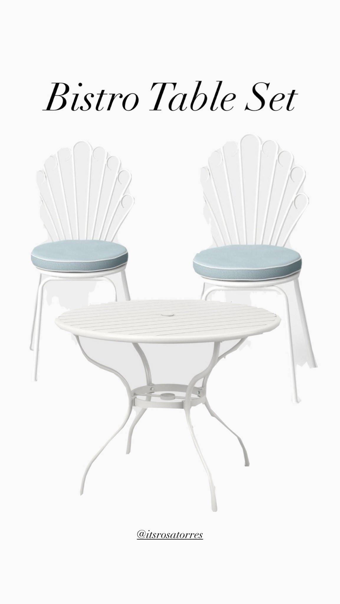 The cutest bistro set 🐚 such a timeless piece for a backyard Oasis or porch! 

#bistroset #scallopechairs #seashellxhairs #backyardoasis #whitetable #biatrotable

#LTKHome #LTKSeasonal #LTKMothersDay