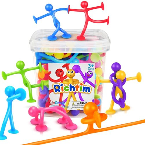 Suction Cup Fidget Sensory Toys: 48 Pack Suction Cup People Toys Fidget Toy for Autism Autistic ADHD Kids Ages 3+, Creative Travel Toys Idea for Boys Girls | Amazon (US)