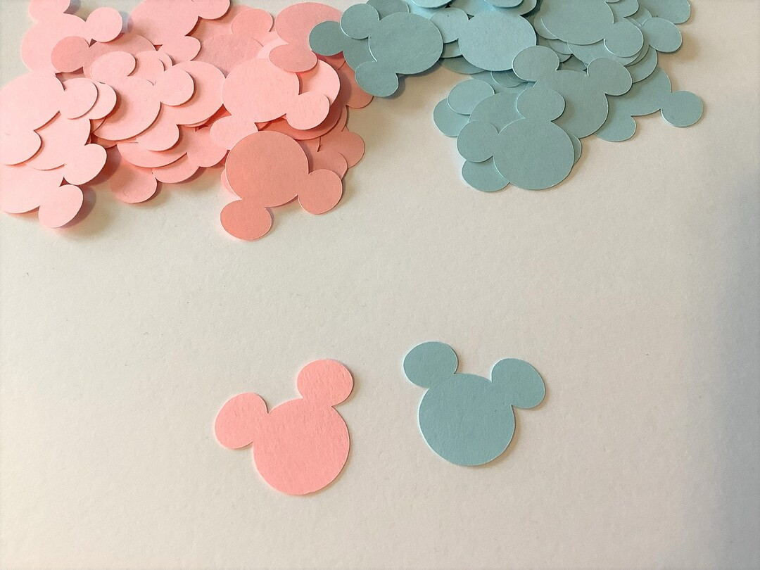 Pink & Blue Mickey Mouse Confetti: Gender Reveal, Birthday Decor - Etsy | Etsy (US)