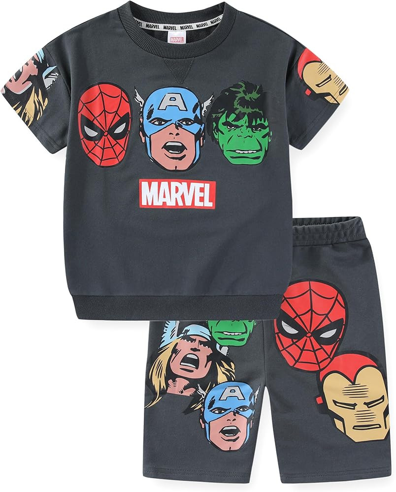 Marvel Avengers Boys 2 Piece Shirt and Shorts Outfit Set for Toddler and Big Kids | Amazon (US)