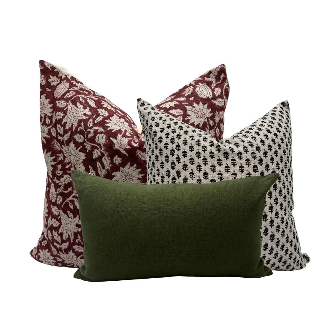 Red Pillow Combination Set Pillow Combo for Sofa Farmhouse Pillow Combo Throw Pillows Set Pillow ... | Etsy (US)