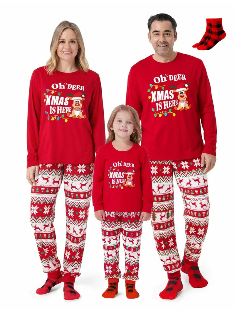 PatPat Christmas Pajamas for Women Set Family Matching Pajamas for Couples 2 Piece Long Sleeve To... | Walmart (US)