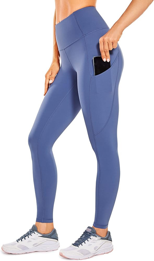 CRZ YOGA Women's Naked Feeling Workout Leggings 25 Inches - High Waisted Yoga Pants with Side Poc... | Amazon (US)