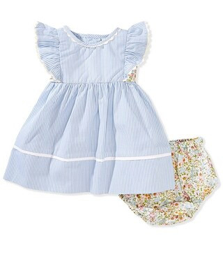 Edgehill Collection Baby Girls 3-12 Month Floral Side-Tie Sleeveless Stripe Dress | Dillard's | Dillard's