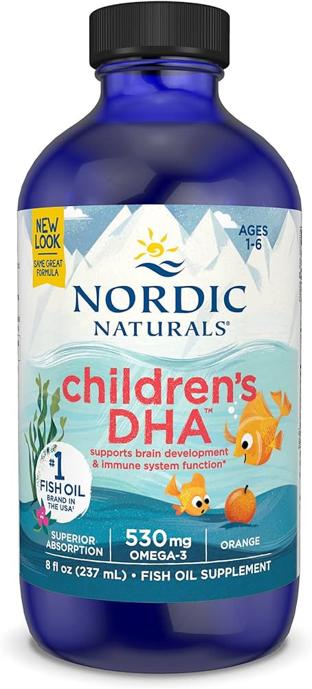 Nordic Naturals Children’s DHA, Orange - 8 oz for Kids - 530 mg Omega-3 with EPA & DHA - Brain ... | Amazon (US)