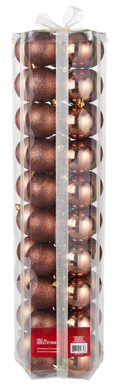 For Living Sugar Brown Shatterproof Ornament Set, 50-pc | Canadian Tire