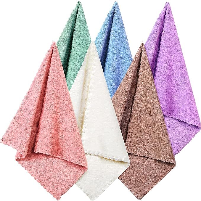 Face Cloths Microfiber Wash Cloth Facial Cleansing Cloth for Face, Soft (12 x 12 Inch, 6 Pieces) | Amazon (US)