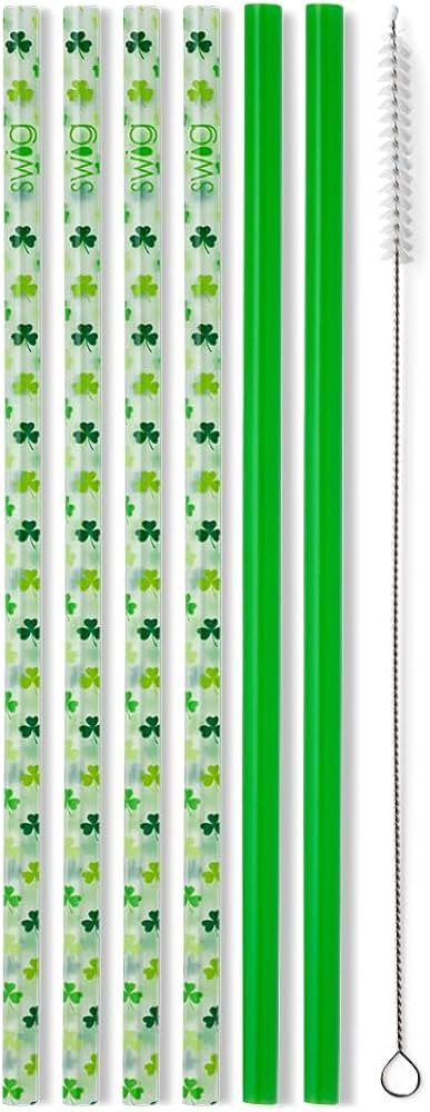 Swig Life Reusable Straws Pinch Proof + Green Tall Straw Set & Cleaning Brush, Each Straw is 10.2... | Amazon (US)