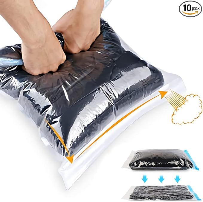 Compression Bags - Travel Accessories - 10 Pack Space Saver Bags - No Vacuum or Pump Needed - Vac... | Amazon (US)