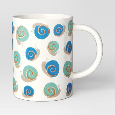 16oz Snail Print Stoneware Mug White - Room Essentials™ | Target