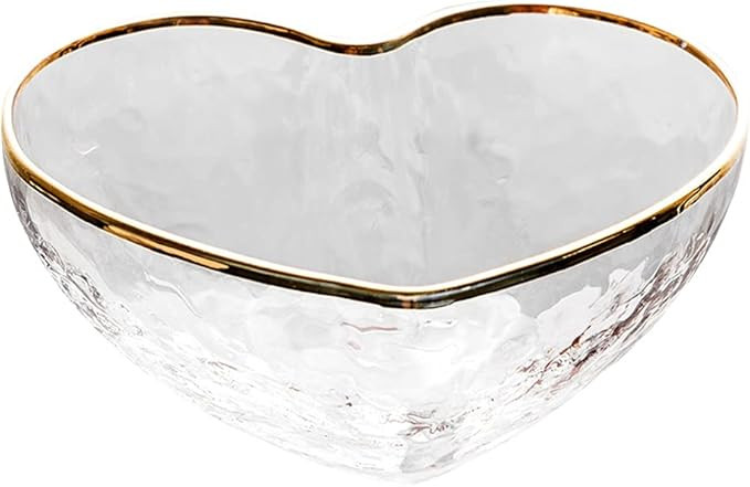 Glass Heart Bowl Clear Serving Bowls Set Heart Shaped Salad Bowls Love Bowl Irregular Bowls for F... | Amazon (US)