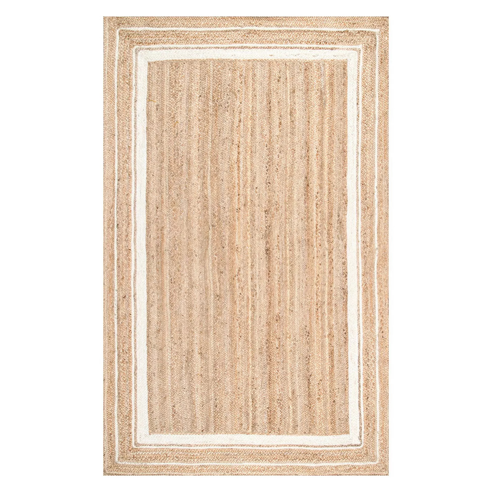 nuLOOM Braided Rikki Border Jute Throw Rug, Area Rug or Runner, Off White | Kohl's