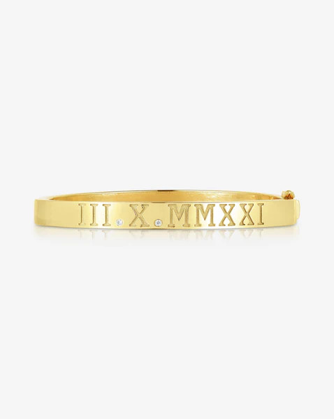 Personalized Roman Numeral + Diamond Bangle | Ring Concierge