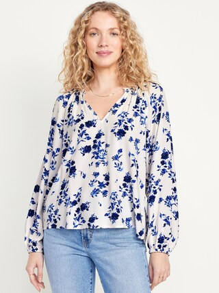 Ruffled Split-Neck Top | Old Navy (US)