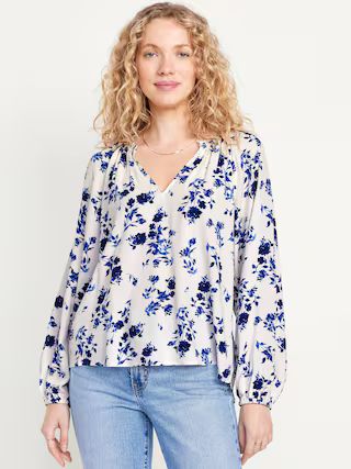 Ruffled Split-Neck Top | Old Navy (US)