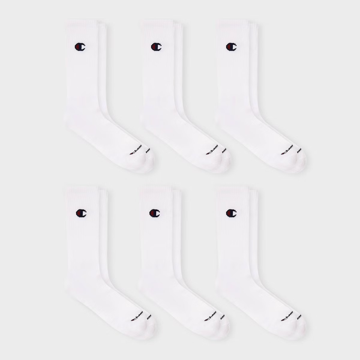 Champion Iconic Essentials Men's 6pk Cushion Crew Socks - 6-12 | Target