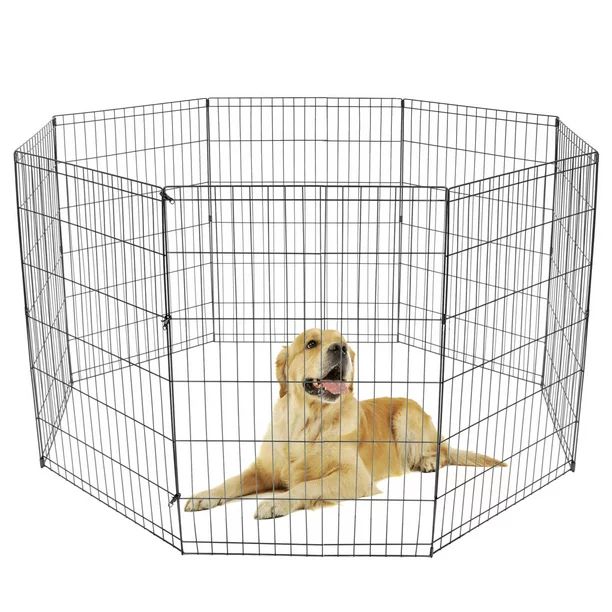 ZENSTYLE 36 Inch 8 Panels Indoor Outdoor Dog Playpen Large Crate Fence Pet Play Pen Exercise Cage... | Walmart (US)
