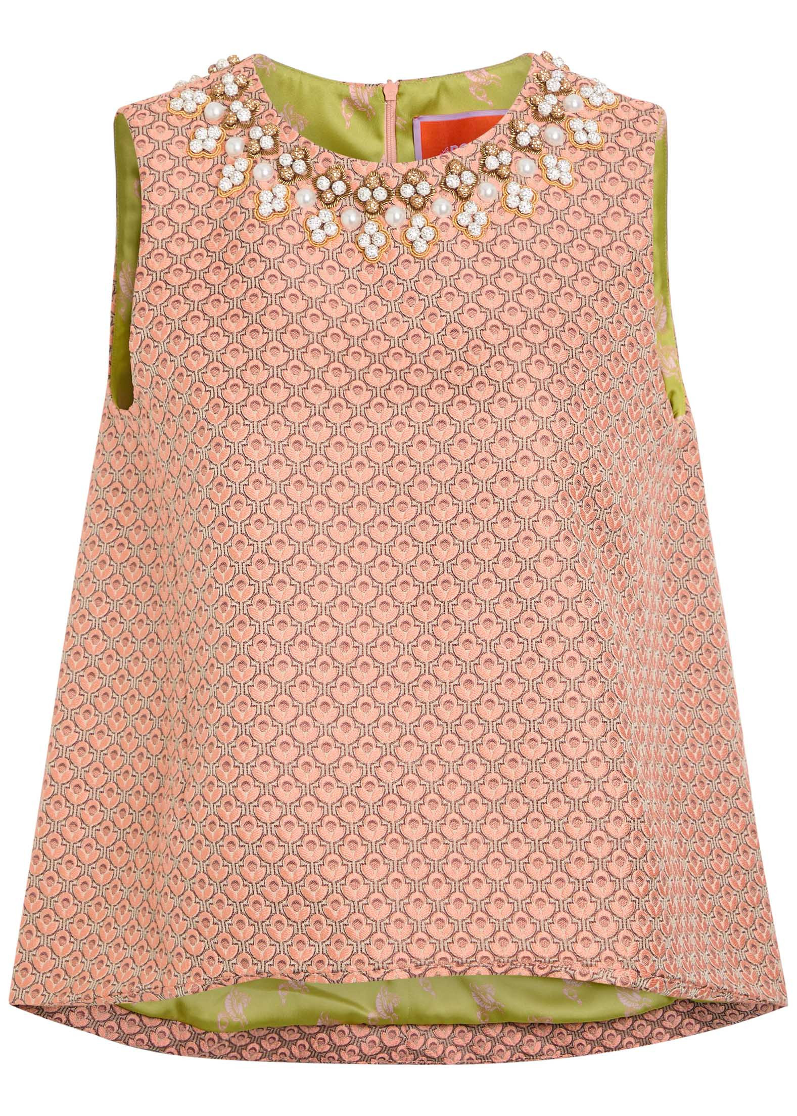La Scala embellished tulip-jacquard top | Harvey Nichols