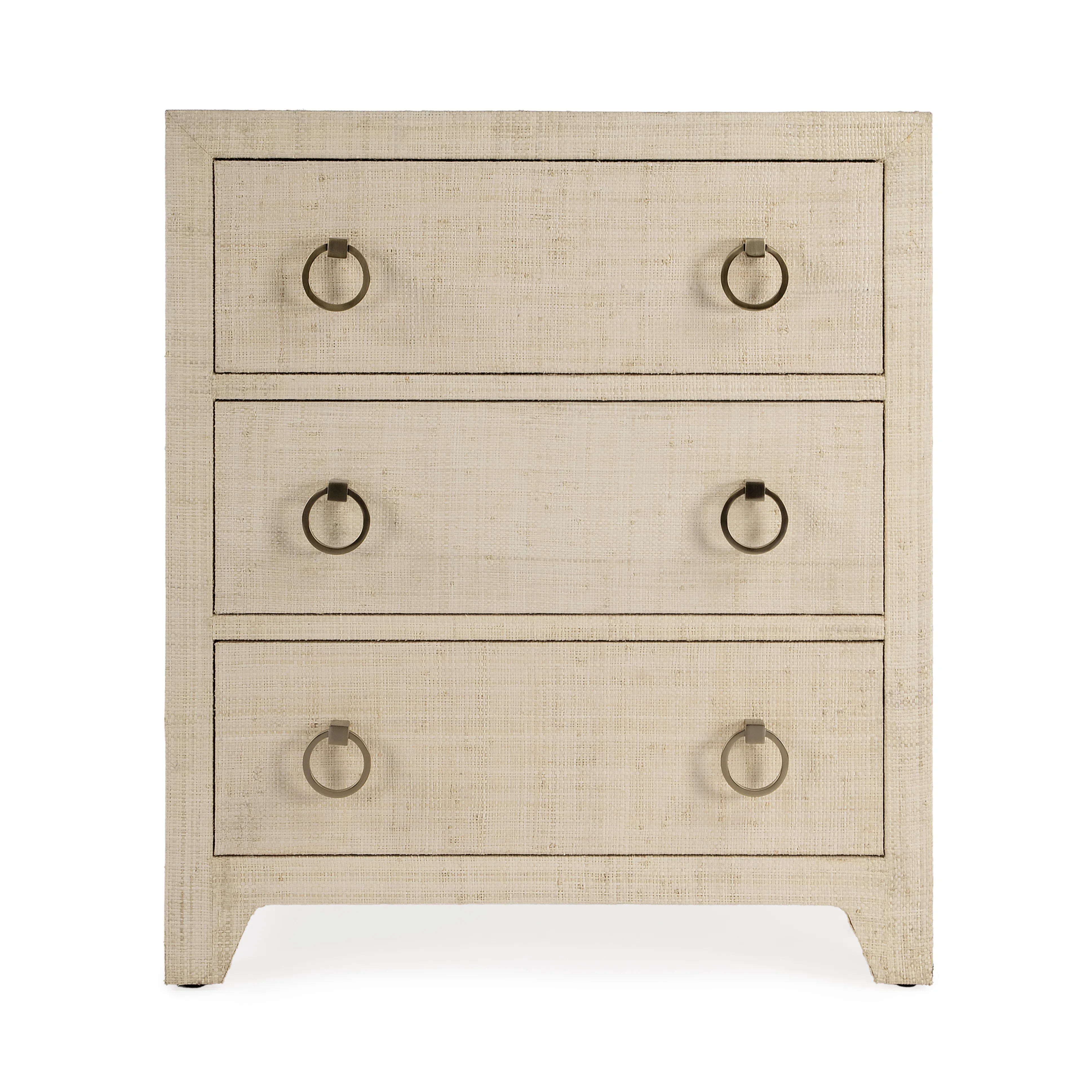 Bar Harbor Raffia 3 Drawer Nightstand | Perigold