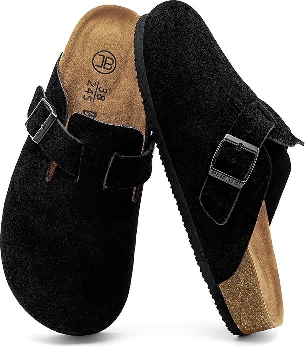 Women's Suede Clogs Men's Slip-On Mules Non-Slip Potato Shoes Arch Support Sandals with Adjustabl... | Amazon (US)