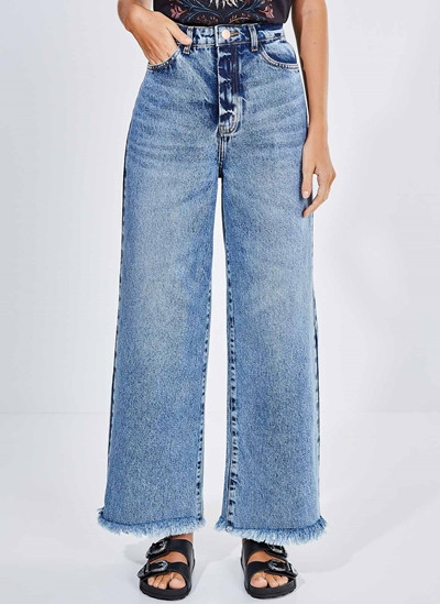Calça Wide Leg em Jeans Claro | YouCom (BR)