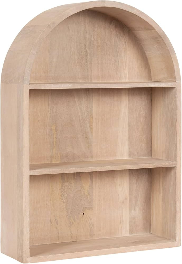 Kate and Laurel Arcott Modern Arched Wall Shelf, 18 x 26, Natural Wood, Transitional Arch Wall Sh... | Amazon (US)