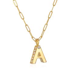 Poppy Initial Necklace- Gold | Sequin