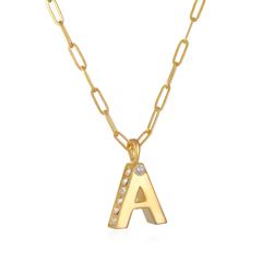 Poppy Initial Necklace- Gold | Sequin